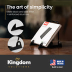 KINGDOM SOLUTIONS MADE IN USA 12-Pack Adjustable Acrylic Easels - Plate Stand - Sturdy Book Stand for Art, Pictures, Plates, Frames - Unique on the Market