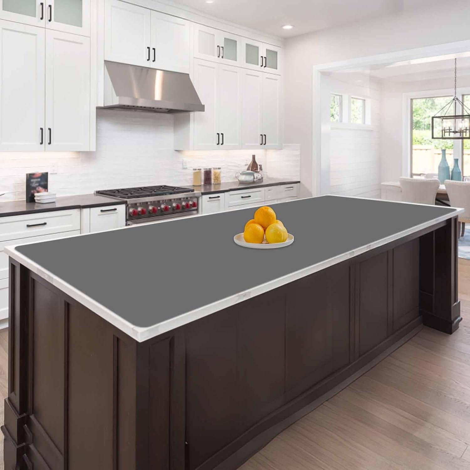 78.7"x23.6"(200cmx60cm) Large Silicone Mats for Countertop, Heat Resistant Mat, Waterproof Nonslip Silicone Kitchen Counter Mat, Nonstick Table Placemat, Multipurpose Mat, Dark Gray