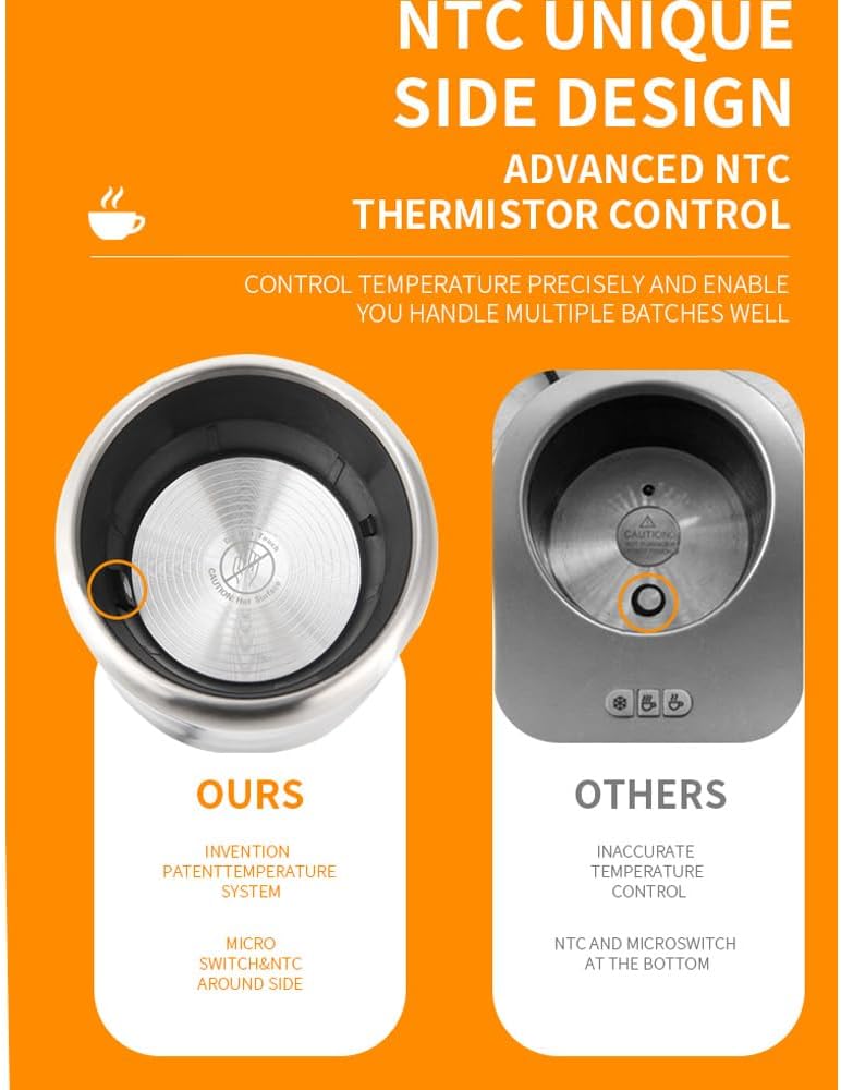 Electric Milk Frother Has Hot and Cold Functions 700-ml Split Stainless Steel Automatic Milk Frother and Steamer with Transparent Lid, Anti-Dry,Dishwasher-Safe