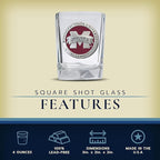 Heritage Pewter Mississippi State University Square Shot Glass | Hand-Sculpted 1.5 Ounce Shot Glass | Intricately Crafted Metal Pewter Alma Mater Inlay