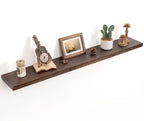 Floating Shelves for Wall Decor, 8 Inch Deep Rustic Solid Elm Wood Floating Shelves Wall Mounted, Wall Shelves with Invisible Bracket for Living Room Bathroom Bedroom Kitchen, 48 Inch Set of 1, Walnut