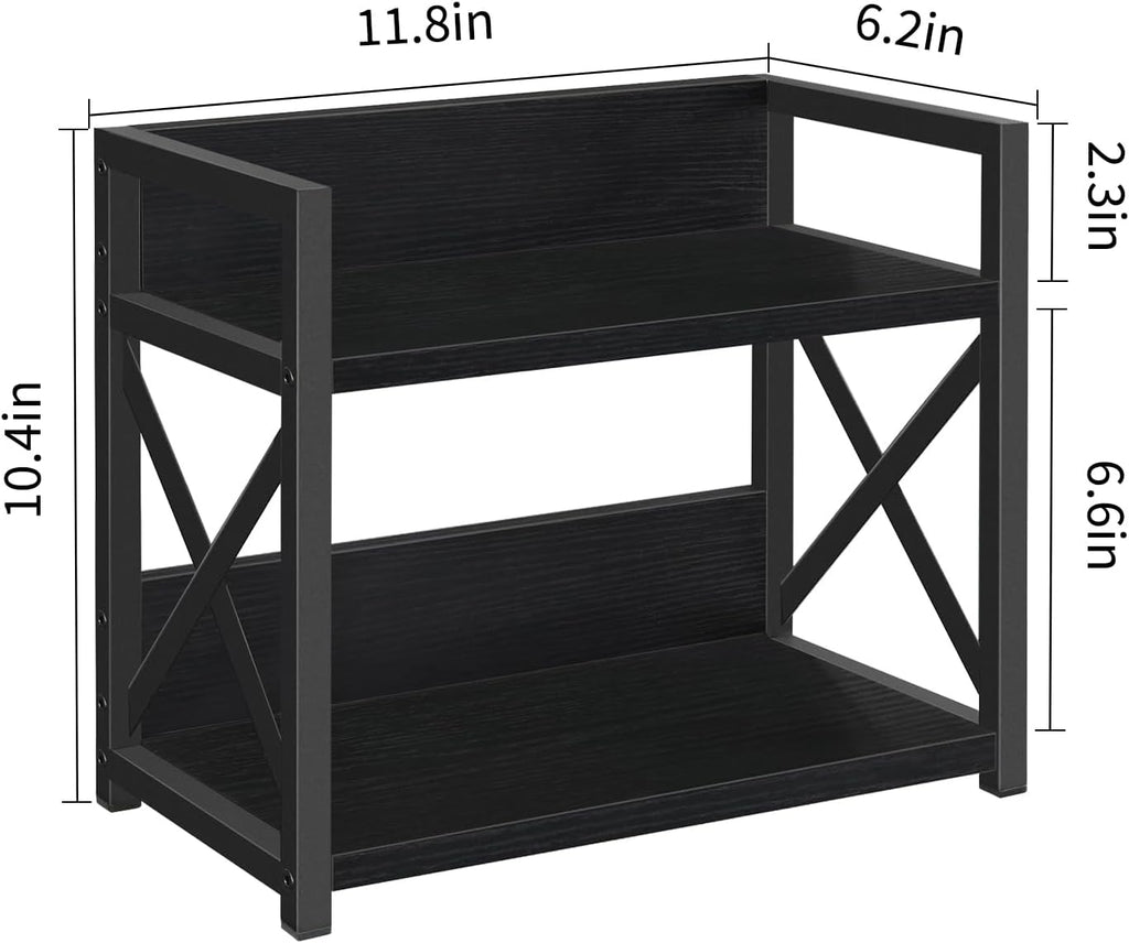 YINMIT Countertop Shelf Organizer,Coffee Bar Accessories,Spice Rack,Coffee Counter Shelf,2 Tier Coffee Organizer Station for Mugs,Cups,Cream,Syrup (Black, Small)