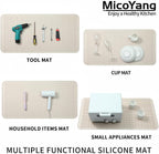 Silicone Dish Drying Mat for Multiple Usage,Easy clean,Eco-friendly,Heat-resistant Silicone Mat for Kitchen Counter or Sink,Refrigerator or Drawer Liner Tapioca 5XL 36inches x 18inches