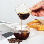 2 Pack Double Spouts Measuring Triple Pitcher Milk Cup 75ML Espresso Shot Glasses Parts Clear Glass