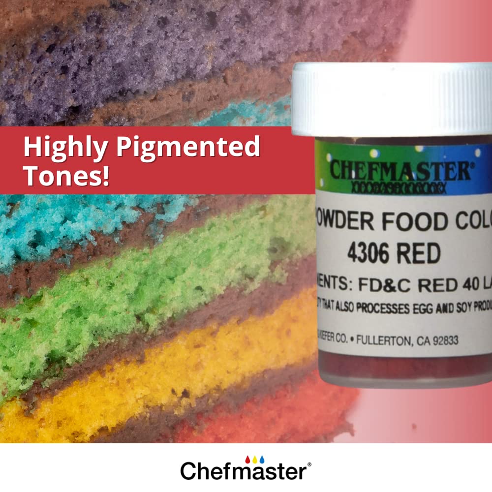 Chefmaster Blue Dry Powder Candy Color | Vibrant Shades | Chocolate, Macarons, Fondant | Decorating | Professional-Grade Dye | Easy-to-Use | Manufactured in USA | 3 grams