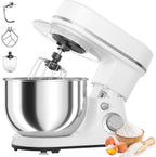 800W Stand Mixer with 5.3QT Bowl, 6-Speed with Pulse Electric Kitchen Mixer, Food Mixer with Dough Hook, Whisk, Beater Tilt-Head & Non-Slip Base for Cookie, Cake, Bread & Baking-White