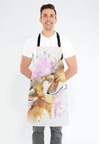 Watercolor Fox and Baby Fox Kitchen Cooking BBQ Chef Apron,Funny Apron for Men, Women - Dad Presents, Presents for Men - Birthday, Mothers Day Presents for Mom, Wife, Husband, Brother, Friends