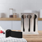 Utensil Dispenser, 3 Compartment Stainless Cutlery Organizer, Plastic Silverware Holder Caddy, Forks Spoons Knives Dispenser, Flatware Organizer for Restaurant Party Buffet Table Kitchen CounterTop