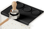 Espresso Tamping Mat, Silicone Coffee Tamping Mat with Three Grooved Sections Suitable for 51mm Tamper and Coffee Distributor, Espresso Accessories Tool for Baristas, Black