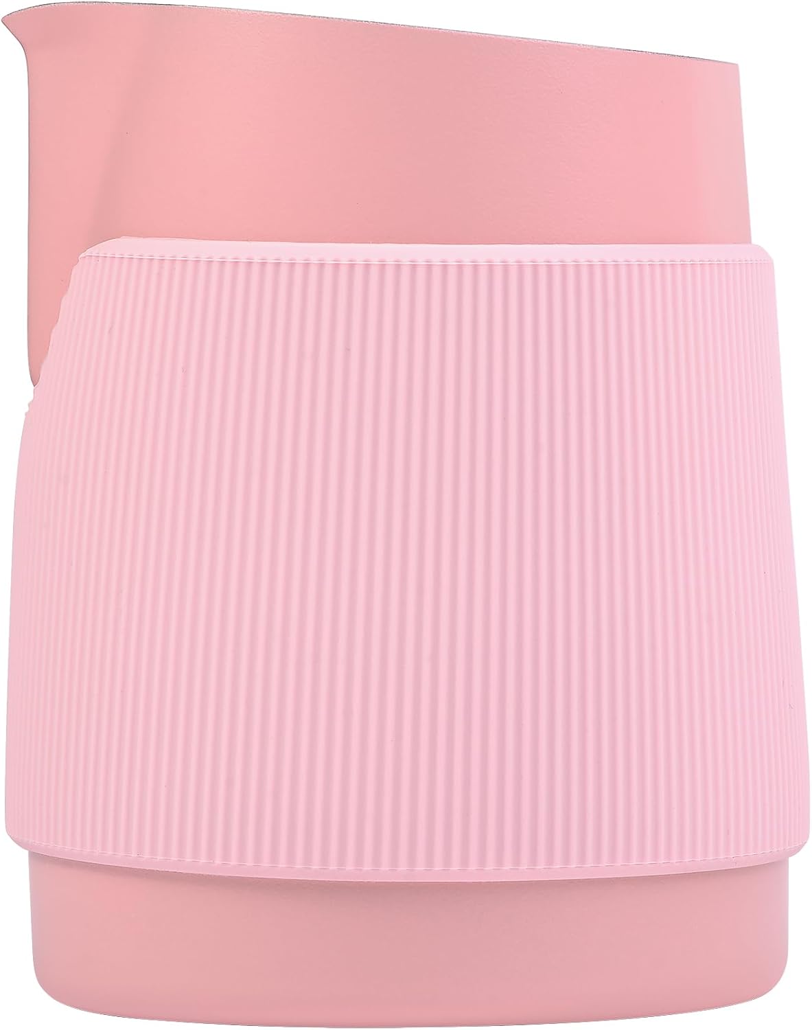 Normcore Handleless Milk Frothing Jug, Pitcher 15.2 oz, Frother Steamer Cup Stainless Steel Espresso Cup, Sharp Spout, Pink, 450 ml