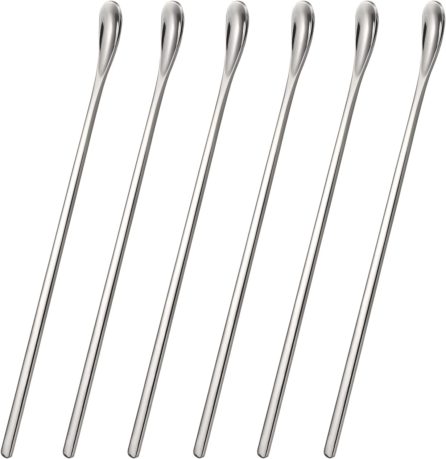 Stainless Steel Cocktail Stir Sticks with Long Handle of 6 Pieces for Coffee & Tea Drinks