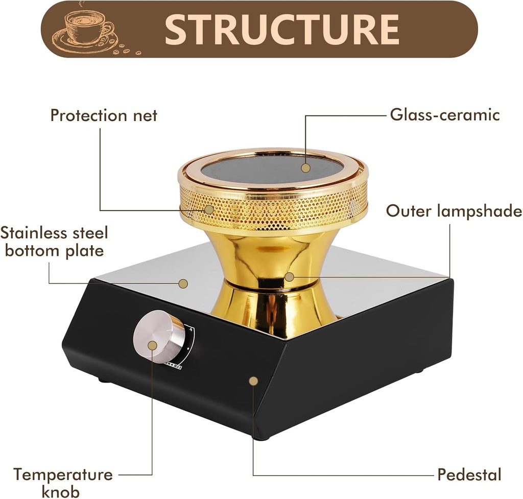 YUCHENGTECH Halogen Beam Heater Burner Smart Siphon Beam Heater for Hario Yama Syphon Coffee Maker (Upgrade 110-120V) (110V)