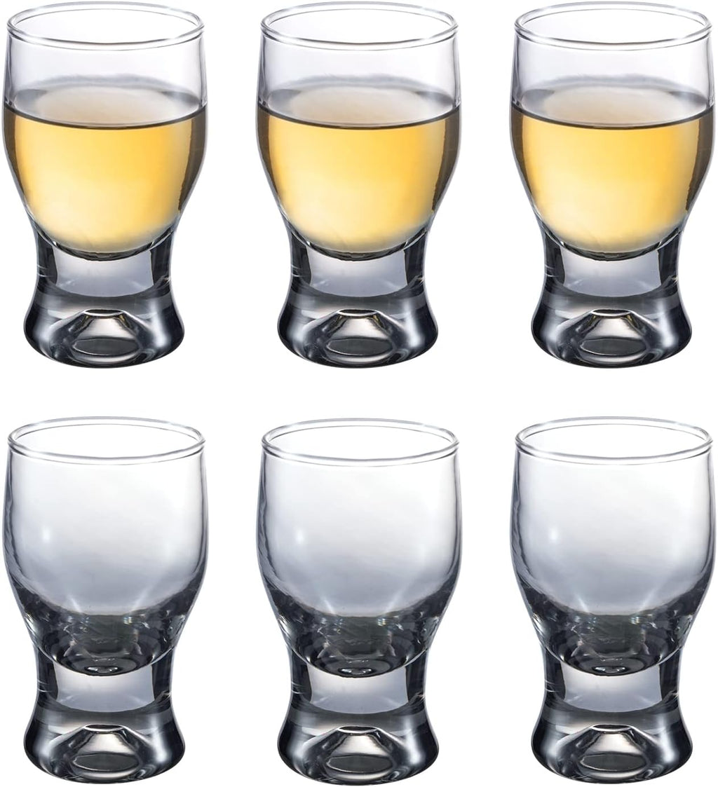 M&N HOME 6-Pack Shot Glass Set, 2-Ounce Shot Glasses, Christmas Shot Glasses - Smoky Grey Set