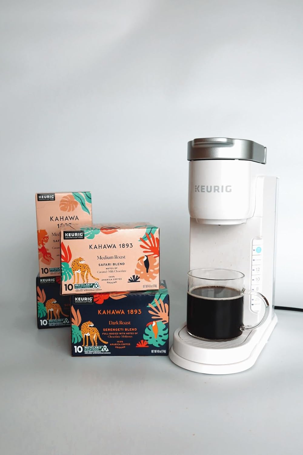 Kahawa 1893 Dark Roast Coffee K-Cup Pods Serengeti Blend (60 Count) - As Seen on Shark Tank, Low Acid, High Antioxidants, Naturally Sweet, Organically Grown, Ethically & Sustainably Sourced