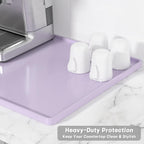 Rnivvi Silicone Coffee Mat, 12" x 19" Waterproof Raised Edge Coffee Bar Mats for Espresso Machine Station Accessories, Heat Resistant Dish Drying Pad for Kitchen Counter, Rubber Bar Decor Pad, Purple