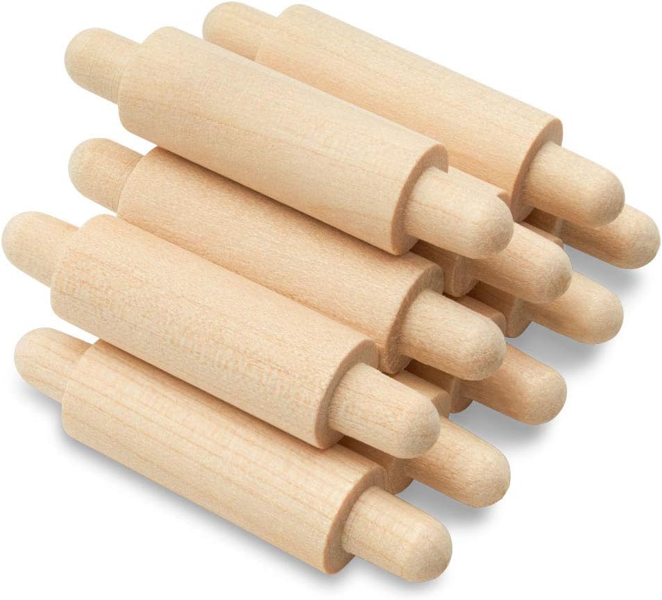 Wooden Mini Rolling Pin, 1-5/8 inches, Pack of 100, Perfect for Scrapbook Projects, Miniatures, Party Decor, and Crafts, by Woodpeckers