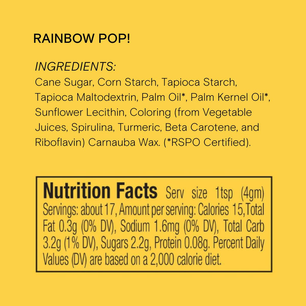Rainbow Pop! Natural Nonpareil Sprinkles by Supernatural, No Artificial Dyes, Soy Free, Gluten Free, Vegan, 3oz