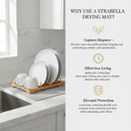 Dish Drying Mat Super Absorbent – 17" x 31" Coffee Mat for Countertops – Non-Slip Drying Mat for Kitchen Counter – Easy to Clean Water Absorbent Mat – XLarge Dish Drying Mats (Lite Gray)