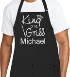 Personalized Chef Apron for Men, Custom Embroidered Design, Professional Kitchen Cooking BBQ Grilling for Dad, Decorated in USA