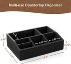 Black Coffee Station Organizer for Countertop, Coffee Bar Accessories and Organizer, Coffee Pod Holder Storage Basket for K Cup Sugar Tea