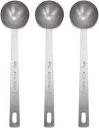 HARFINGTON 3pcs Coffee Scoop Spoon 1tbsp (3tsp, 15ml) 304 Stainless Steel Long Handle Teaspoon/Tablespoon Measuring Spoons Scoops for Tea Sugar Kitchen, Silver