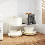 Redrubbit Large (15.7 x 9. 4 Inch) Cabinet Storage Shelf Rack, Rustproof Kitchen Counter and Cabinet Shelf, Storage Rack Organizer for Kitchen, Fridge, Cabinet, Bathroom, Set of 2