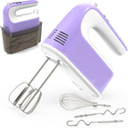 CBQ Hand Mixer Electric, 9 Speed 400W Handheld Mixer with Digital, Touch Button, Turbo, Storage Case, 5x Stainless Steel Accessories, Mixer Electric Handheld for Cake, Cookie, Egg (Lavender Purple)