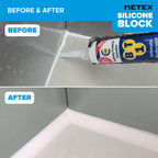 Silicone Block - 5 in 1 Easy Grip Sealant Shaping & Finishing Caulking Tool - Creates A Consistent Width Bead. Sharp & Consistent Internal Corners with A Choice of 6mm Or 8mm Bead
