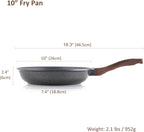 SENSARTE Nonstick Frying Pan Skillet, Swiss Granite Coating Omelette Pan, Healthy Stone Cookware Chef's Pan, PFOA Free (8/9.5/10/11/12.5 Inch) (10 Inch)