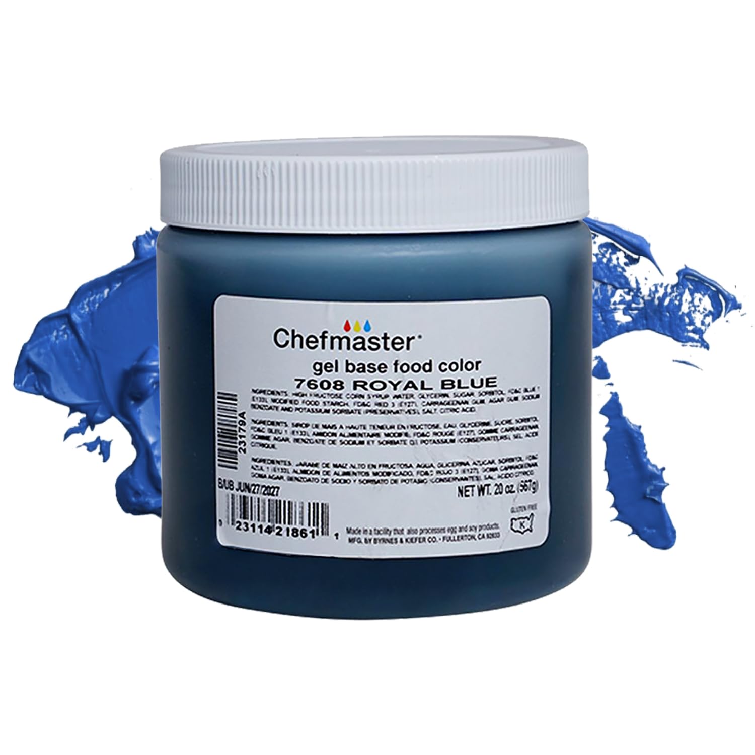 Chefmaster Royal Blue Gel Food Coloring | Vibrant Color | Professional-Grade Dye for Icing, Frosting, Fondant | Baking & Decorating | Fade-Resistant | Easy-to-Use | Made in USA | 20 oz