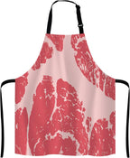 Beef Texture Apron for Women and Men, Adjustable Kitchen Chef Apron for Cooking Baking - Cute Birthday, Anniversary, Mother's Day Apron Presents for Mom Wife Girlfriend Aunt Grandma