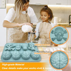 Halloween Chocolate Mold Silicone,2pcs Cavity Candy Gummy Mold with Skull and Brain for Baking Chocolate Jelly Gummy Desser