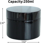 Black Glass Storage Jar 250ml Wide Mouth Airtight UV Protection Container for Spice Coffee