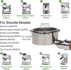 54mm Bottomless Portafilter Compatible for Breville Barista Express, Pro, Touch, and Impress | T Buckle Walnut Handle