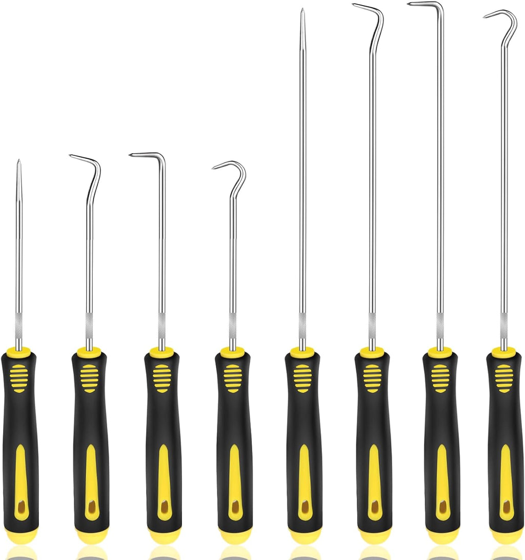 Aleric 8 Pieces Pick and Hook Tools Set, Precision Automotive Pick Tool for Car Auto Oil Seal, Pick Set Mechanic, Picks Tool Set to Remove Hoses and Gaskets, Pick Hooks Puller Remover Kit