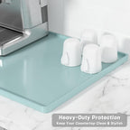 Rnivvi Silicone Coffee Mat, 12" x 19" Waterproof Raised Edge Coffee Bar Mats for Espresso Machine Station Accessories, Heat Resistant Dish Drying Pad for Kitchen Counter, Bar Decor Pad, Shadow Green