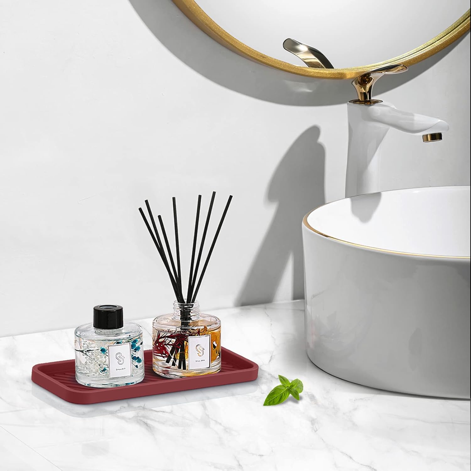 EG-SIPRO Kitchen Sink Organizer Tray,Sponge Holder for Kitchen Sink Bathroom Counter Tray Sponge Caddy Silicone Soap Holder for Soap dispenser, Bottle, Dishwashing Accessories(2-pack)