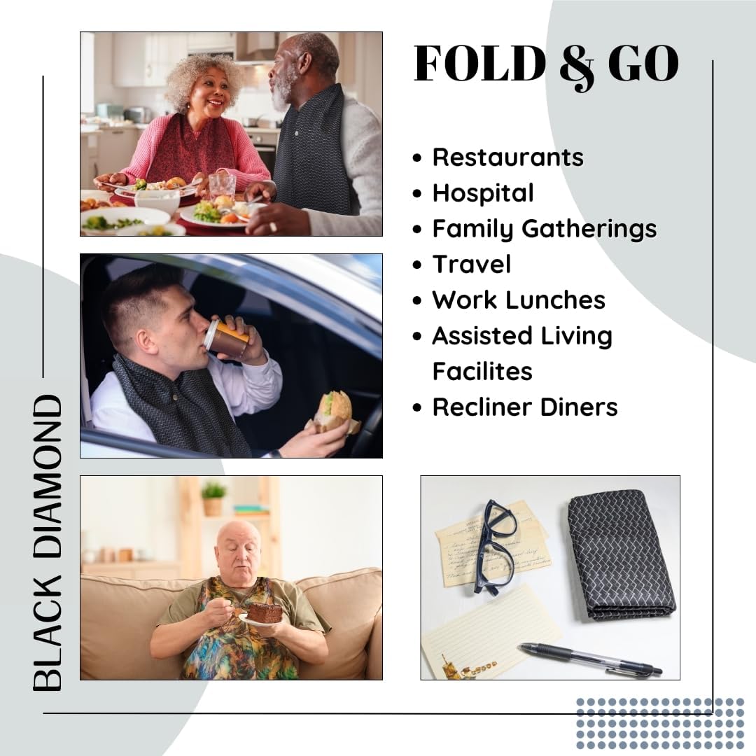 Adult Bib Scarf - Dignified Alternative to Bibs | Washable and Reusable Clothing Protectors for Eating