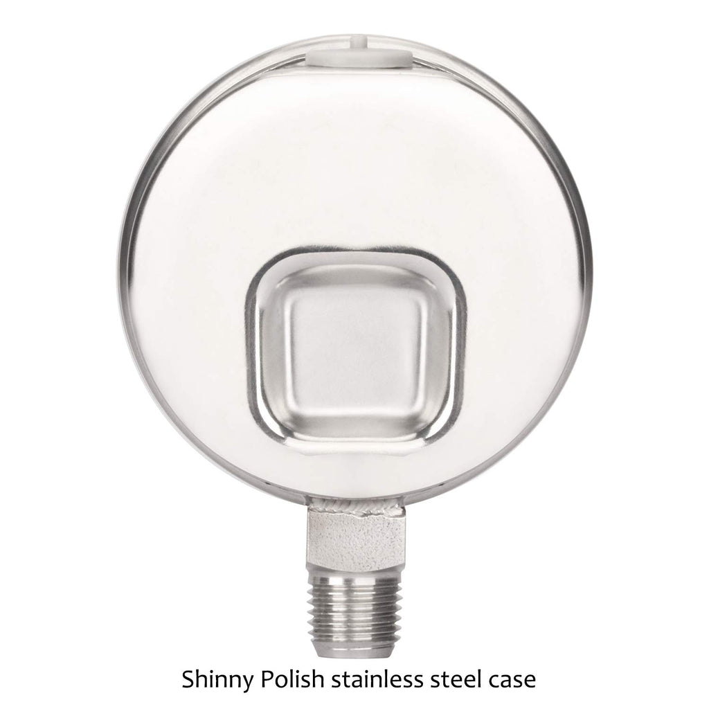 MEASUREMAN 2-1/2" dial,Glycerin Filled Hydraulics Pressure Gauge Stainless Steel case, 316 SS Wetted Part, 0-10000psi/bar1/4 NPT,Lower Mount