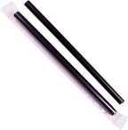 Karat [1,600 ct] 9" Boba Straws (0.39" Diameter), Individually Wrapped, Diagonal Cut | Black