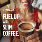 VitaCup Slim Ground Coffee, Diet Support with Ginseng, Garcinia, B Vitamins, Medium Dark Roast, Bold and Smooth,100% Arabica Specialty Coffee Grounds, 4 bags, 11oz each