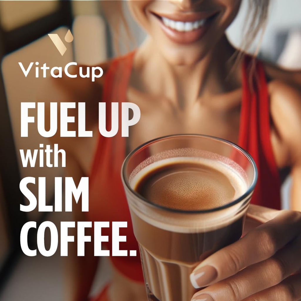 VitaCup Slim Ground Coffee, Diet Support with Ginseng, Garcinia, B Vitamins, Medium Dark Roast, Bold and Smooth,100% Arabica Specialty Coffee Grounds, 11oz
