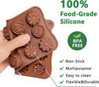 6 Pack Chocolate Molds Candy Molds Silicone, Food-Grade Non-Stick Jello Mold, Crayon Mold, Silicone Baking Mold, BPA Free, including Flower, Heart, Star, Round, Square, Whirlpool