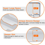 Expandable Silverware Drawer Organizer BPA Free Cutlery Organizer Small Utensil Organizer for Kitchen Drawers Adjustable Spoons Forks Knives Storage Divider, Gray