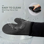 sungwoo Silicone Oven Mitts, Heat Resistant Oven Gloves with Quilted Liner Non-Slip Textured Grip Perfect for BBQ, Baking, Cooking and Grilling - 1 Pair 13.8 Inch Black