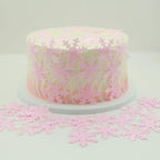 Gyufise 50Pcs Pink Edible Cupcake Cake Toppers Snowflake Cake Decorations for Christmas Winter Frozen Theme Party Supply Decoration