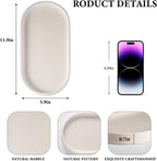 Koville Creamy White Marble Tray for Bathroom, 12"x6" Natural Luxury Marble Vanity Tray for Home Decor Countertop, Stone Oval Trays for Perfume & Jewelry Organizer, Stone Storage Trays
