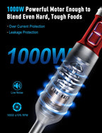 Powerful Immersion Blender handheld, 2025 New Update Hand Blender, Scratch-Resistant Corded Hand Mixer with Heavy-Duty Copper Brushless Motor and Gift Box Red