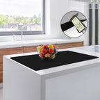 2MM Thick Silicone Countertop Mat, 35.4"x 23.6" Silicone Mats for Kitchen Counter, Nonslip Heat Resistant Mat, Large Kitchen Counter Mats, Waterproof Countertop Protector(Black)
