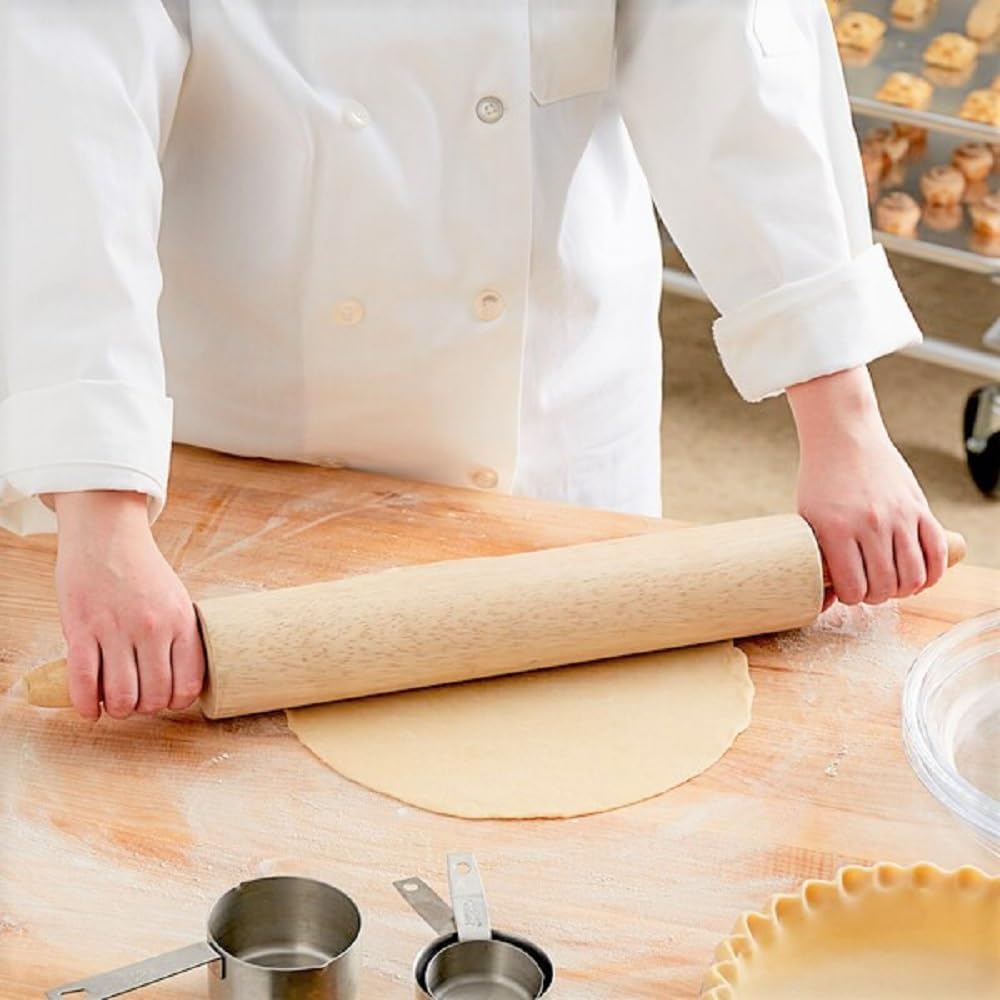 TrueCraftware- 15" Wooden Rolling Pin 3-1/4" Diameter- Wooden Roll Pin Dough Roller Classic Wood Rolling Pins for All Baking Needs for Fondant Pie Crust Cookie Pastry Dough Pastry Rolling Pin